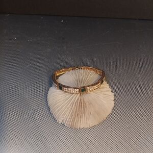 Art Deco Inspired Green And Clear sparkling Crystals Bracelet 1980s